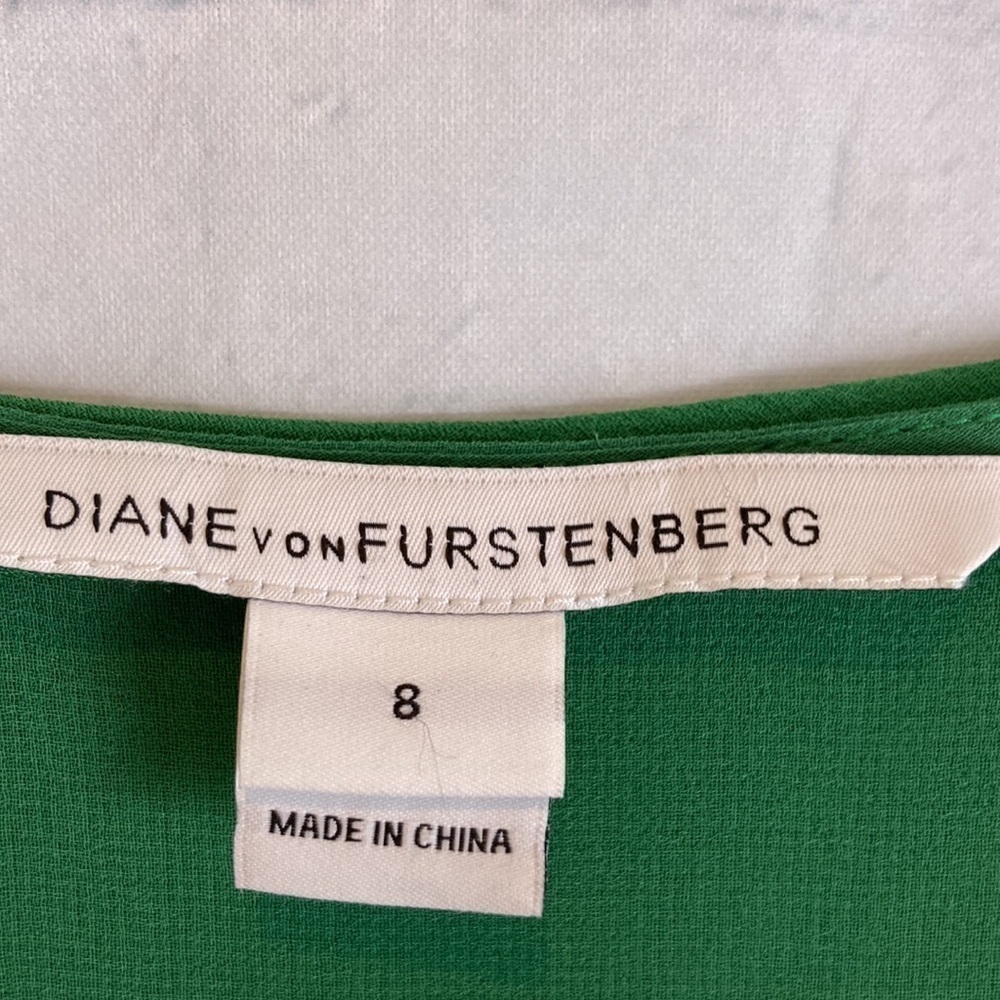 Diane Von Furstenberg Silk Reara Dress 8 Kelly Green Sleeveless Cowl Neck Luxury - Picture 7 of 16